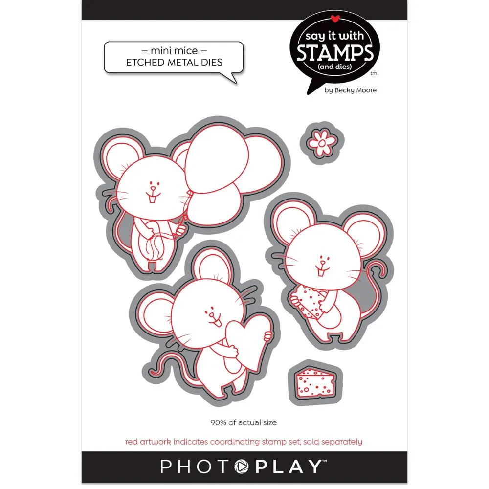 PhotoPlay Say It With Stamps Die Set - Mini Mice*