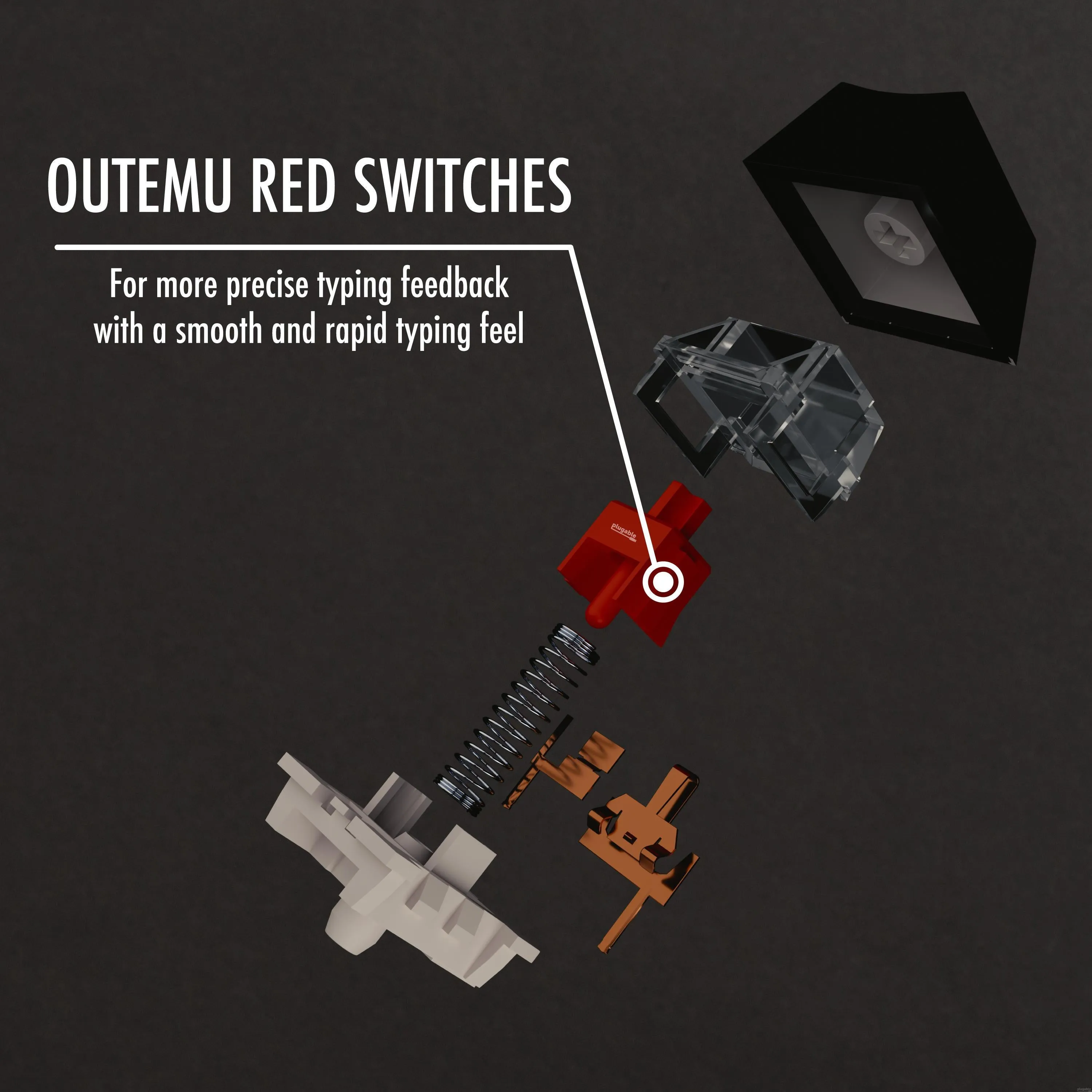 Plugable Compact 104-Key Mechanical Keyboard With Red-Style Switches