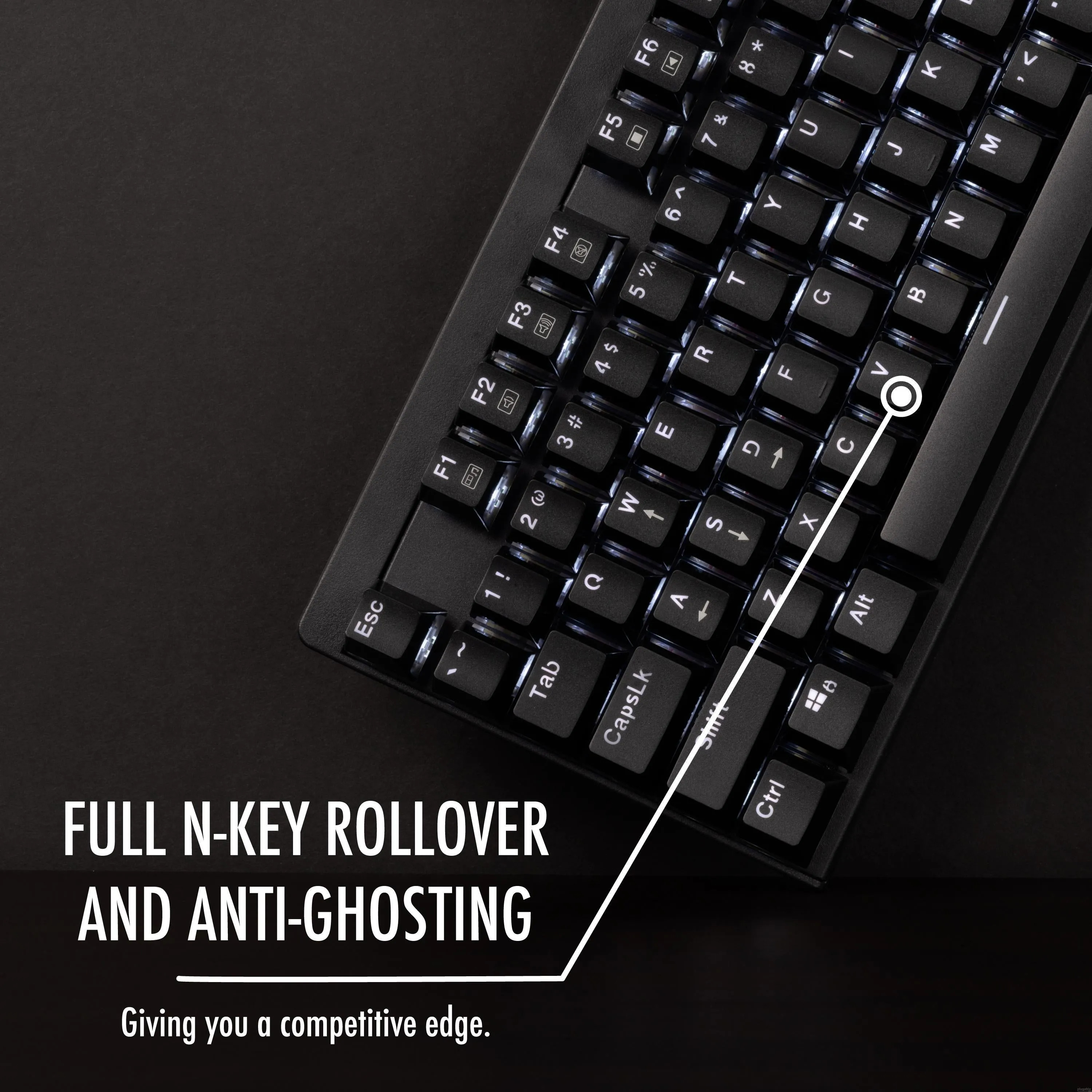 Plugable Compact 104-Key Mechanical Keyboard With Red-Style Switches