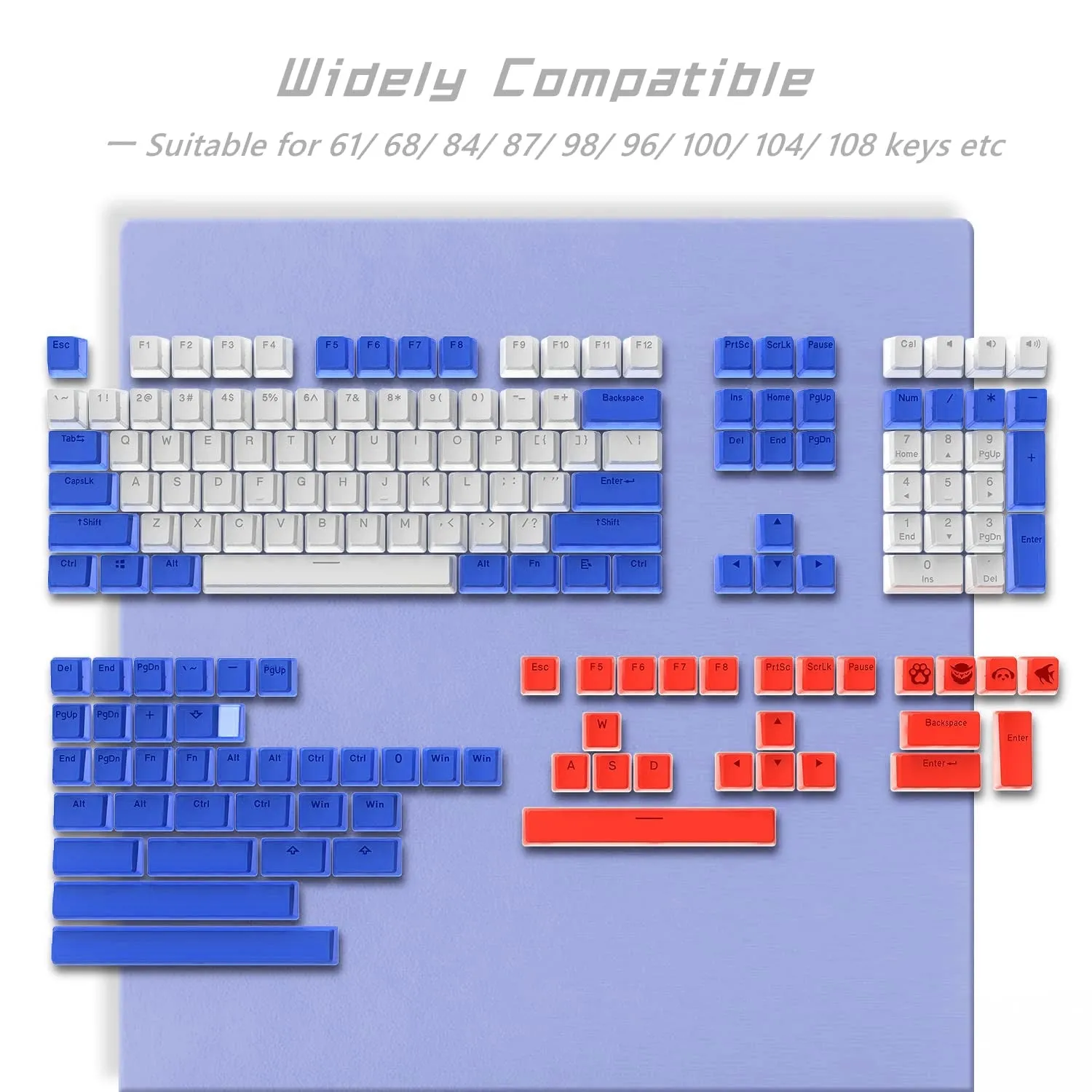 Pudding keycaps set with 165 keys