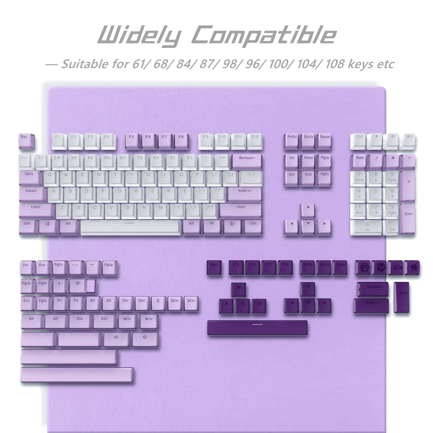 Pudding keycaps set with 165 keys
