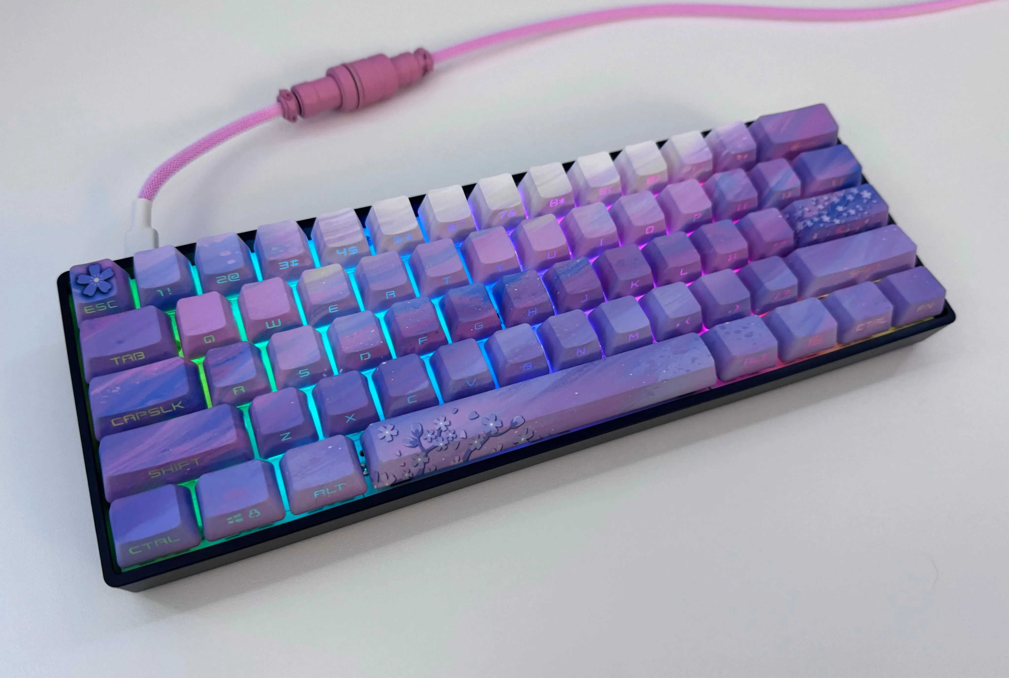 Purple Sakura Keycap Set - Alpherior Keys