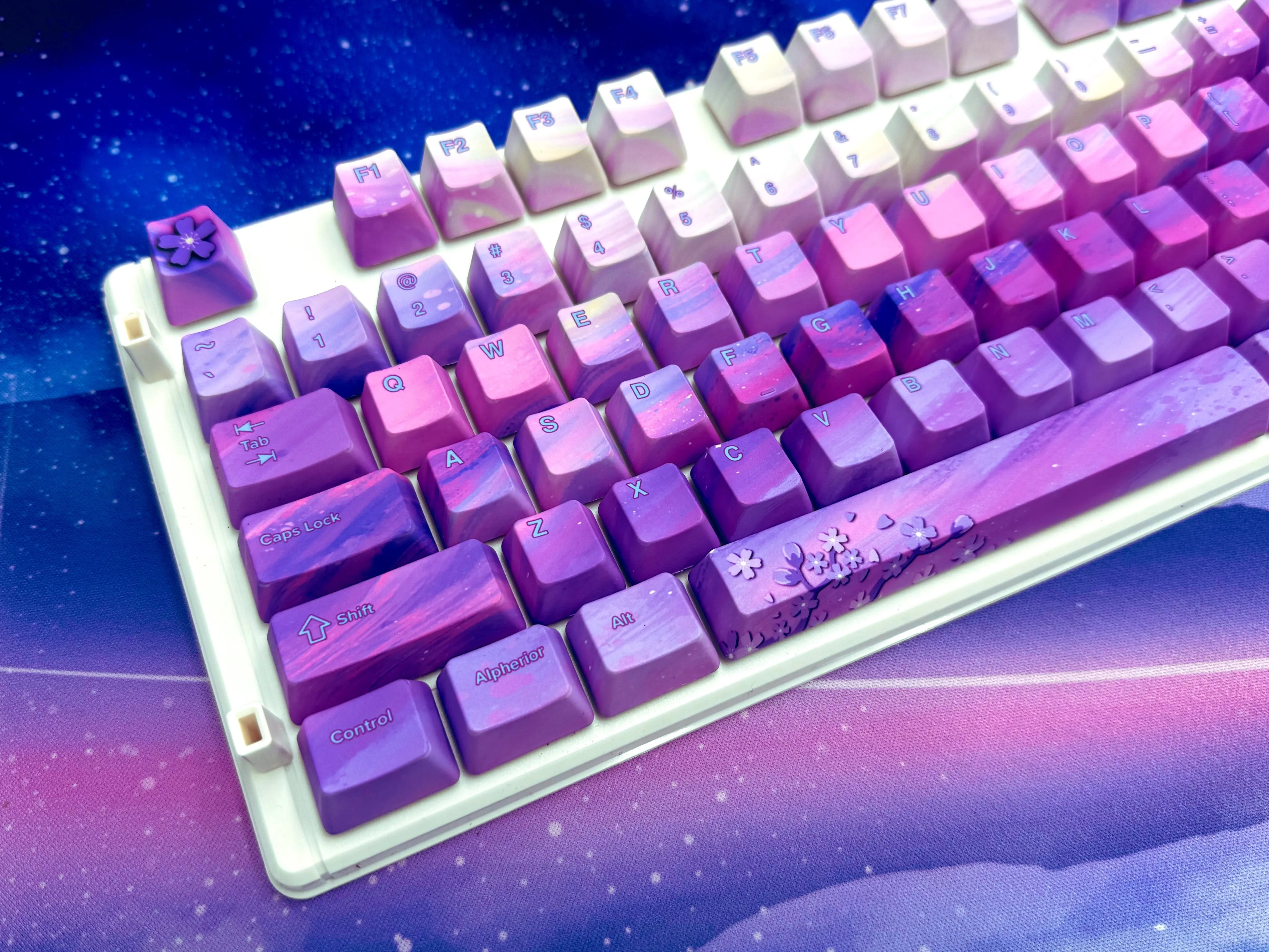 Purple Sakura Keycap Set - Alpherior Keys