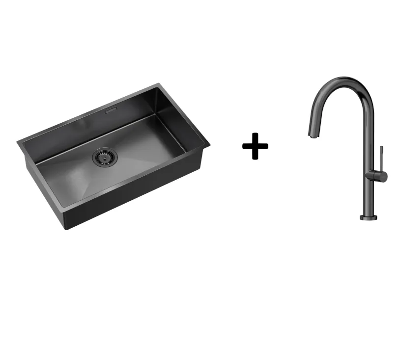 Quadron Anthony 80 Graphite, PVD Nano kitchen sink