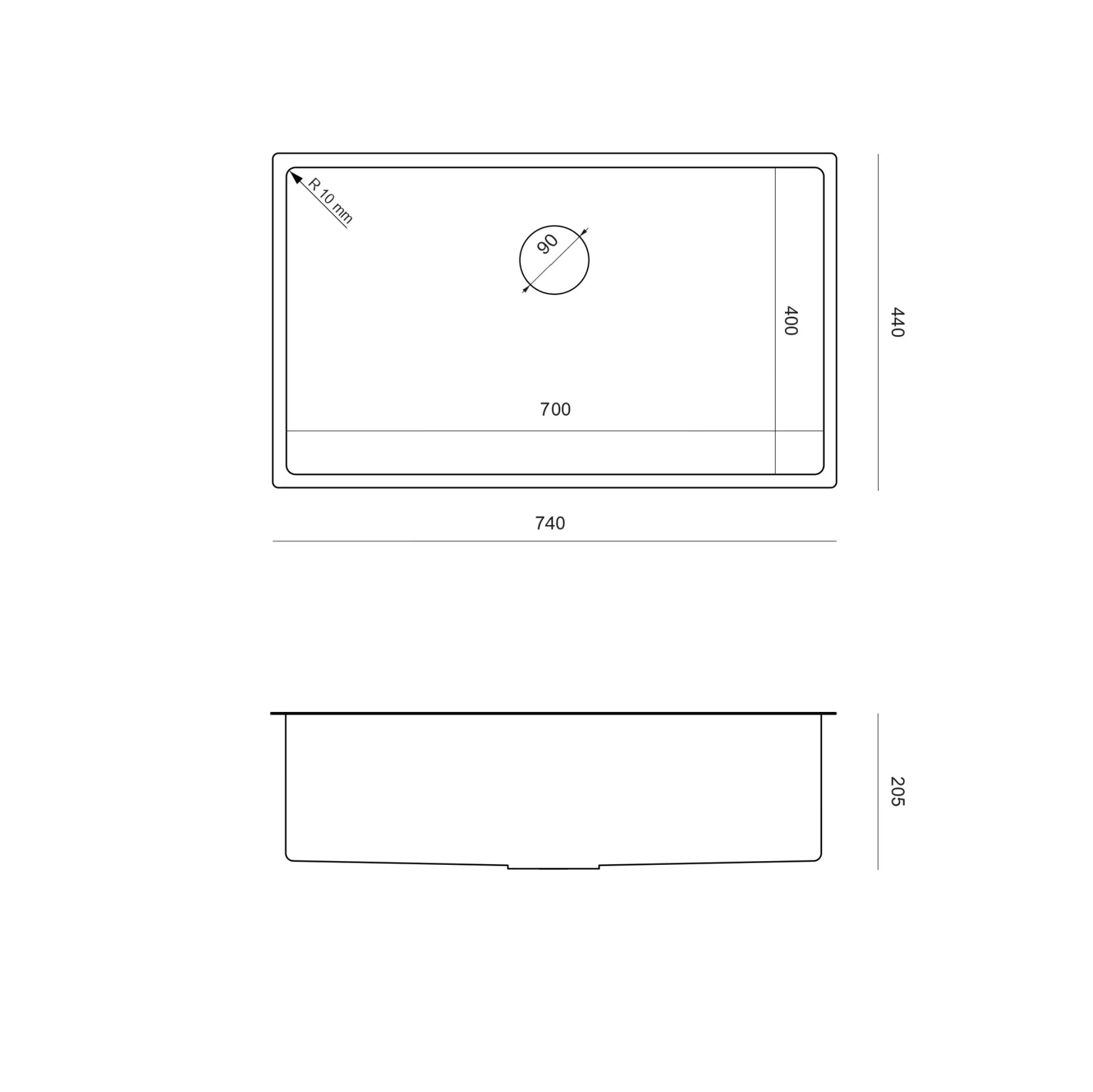 Quadron Anthony 80 Graphite, PVD Nano kitchen sink