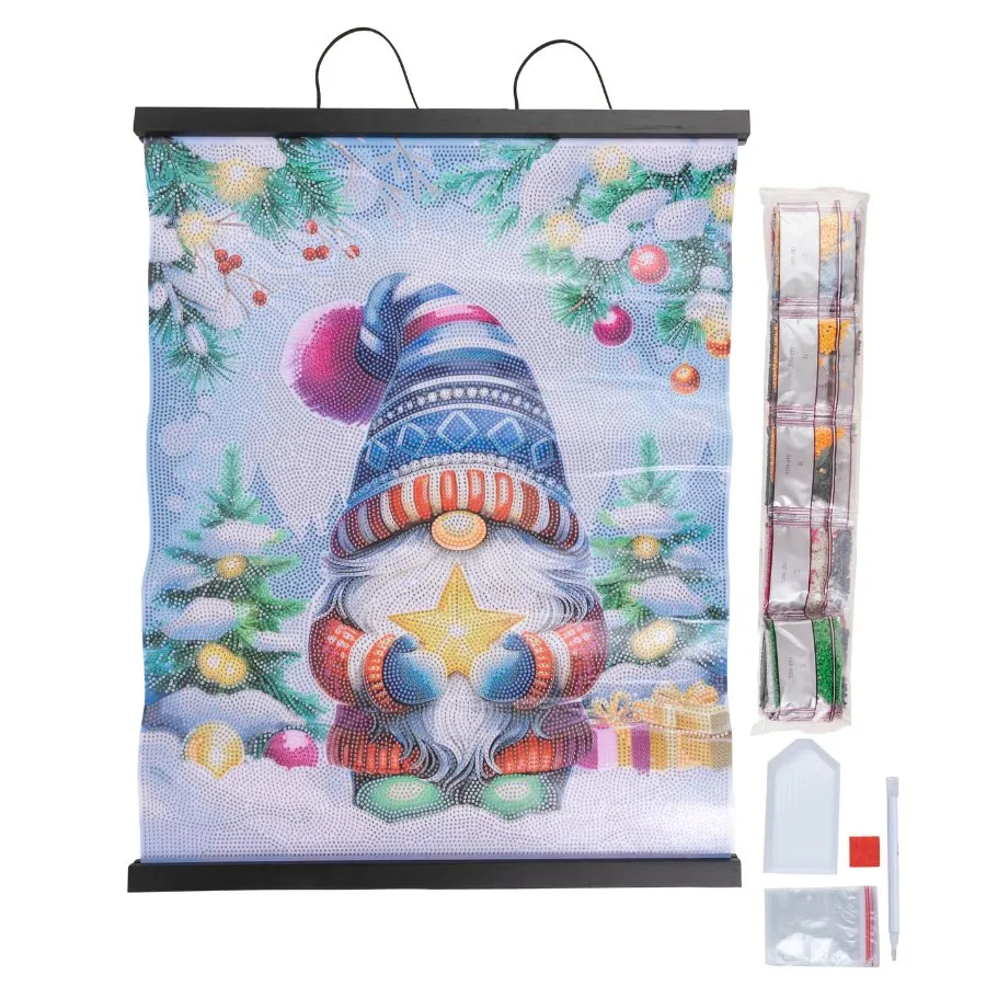 "Glittery Gonk" Crystal Art Scroll Kit 40x50cm