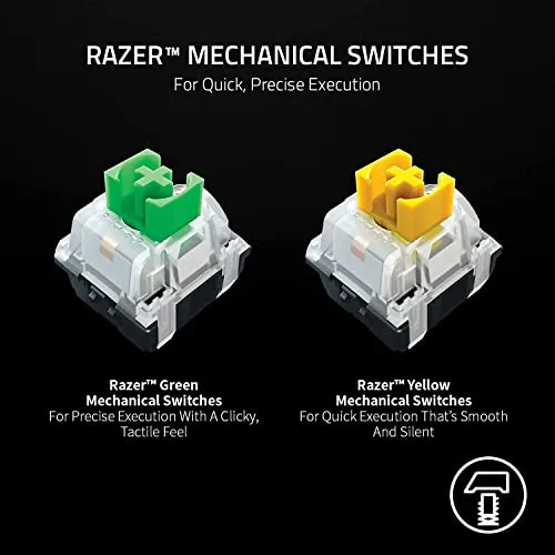 Razer BlackWidow V3 Mini HyperSpeed 65% Wireless Mechanical Gaming Keyboard: Yellow Mechanical Switches - Linear & Silent, 2.4 GHz, Bluetooth, Gaming Keyboards for Windows and Mac Computers (Renewed)