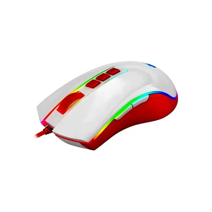REDRAGON COBRA WIRED GAMING MOUSE - WHITE RED