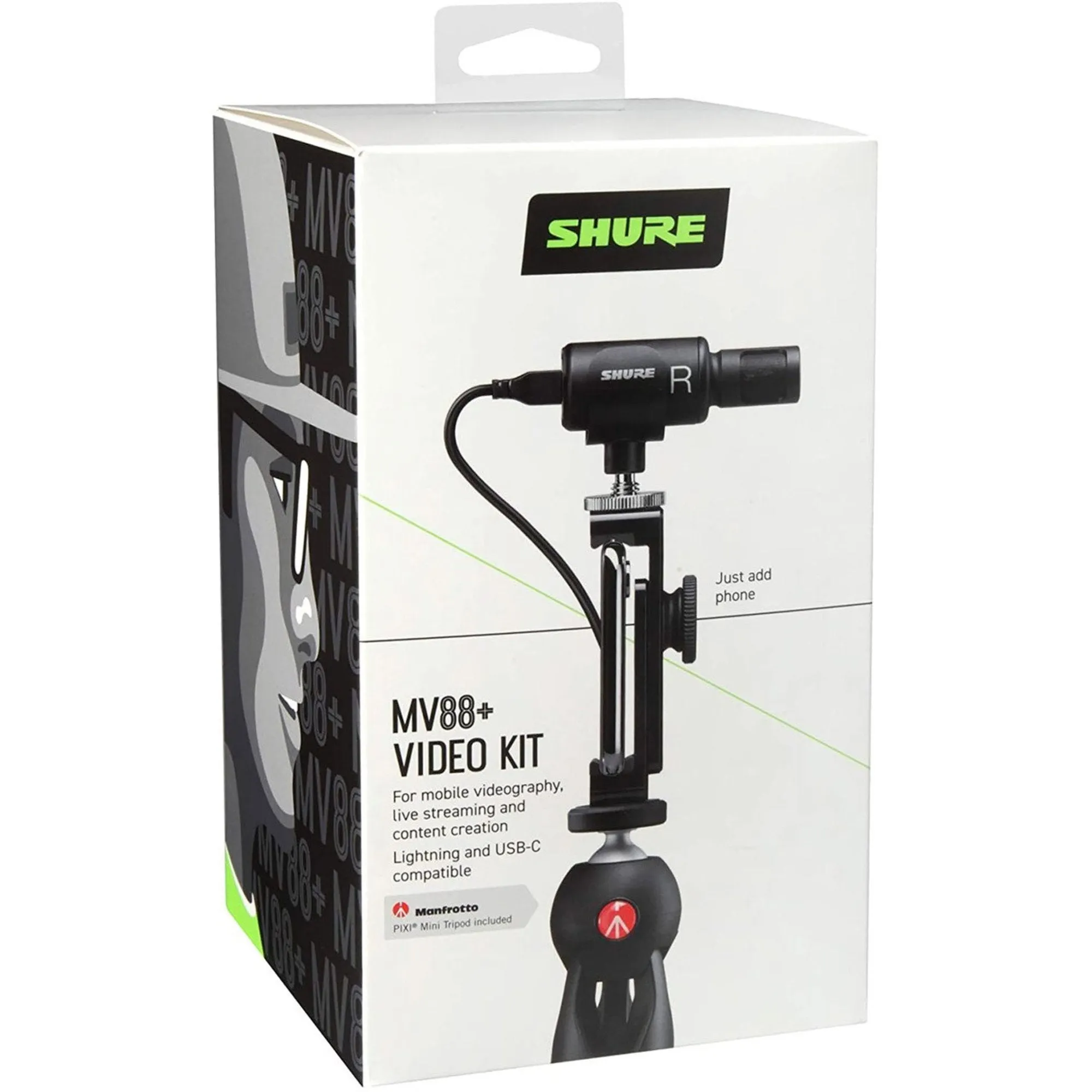 Shure Vocal Condenser Microphone, Black (MV88 DIG-VIDKIT)