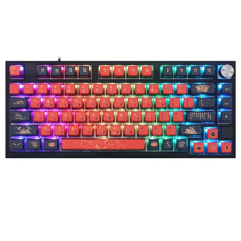 SKYLOONG GK7 Nine-Tailed Fox Pudding PBT ASA Profile Keycap Set 126 Keys