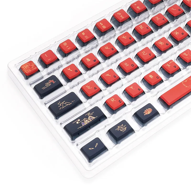 SKYLOONG GK7 Nine-Tailed Fox Pudding PBT ASA Profile Keycap Set 126 Keys