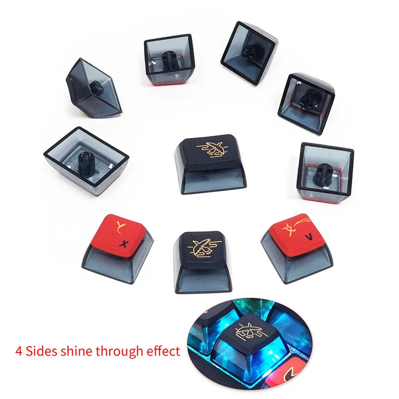 SKYLOONG GK7 Nine-Tailed Fox Pudding PBT ASA Profile Keycap Set 126 Keys