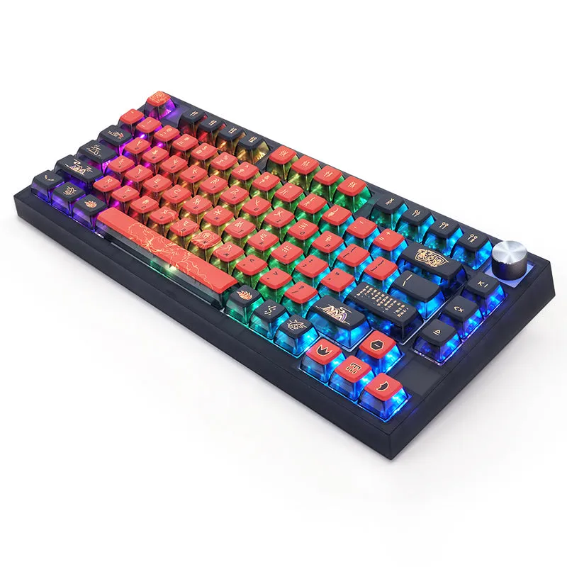 SKYLOONG GK7 Nine-Tailed Fox Pudding PBT ASA Profile Keycap Set 126 Keys