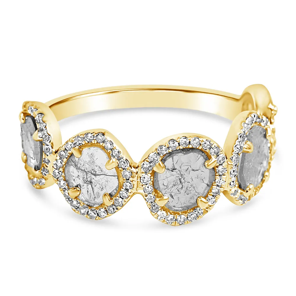 SLICED 5 DIAMOND RING WITH PAVÉ SURROUND
