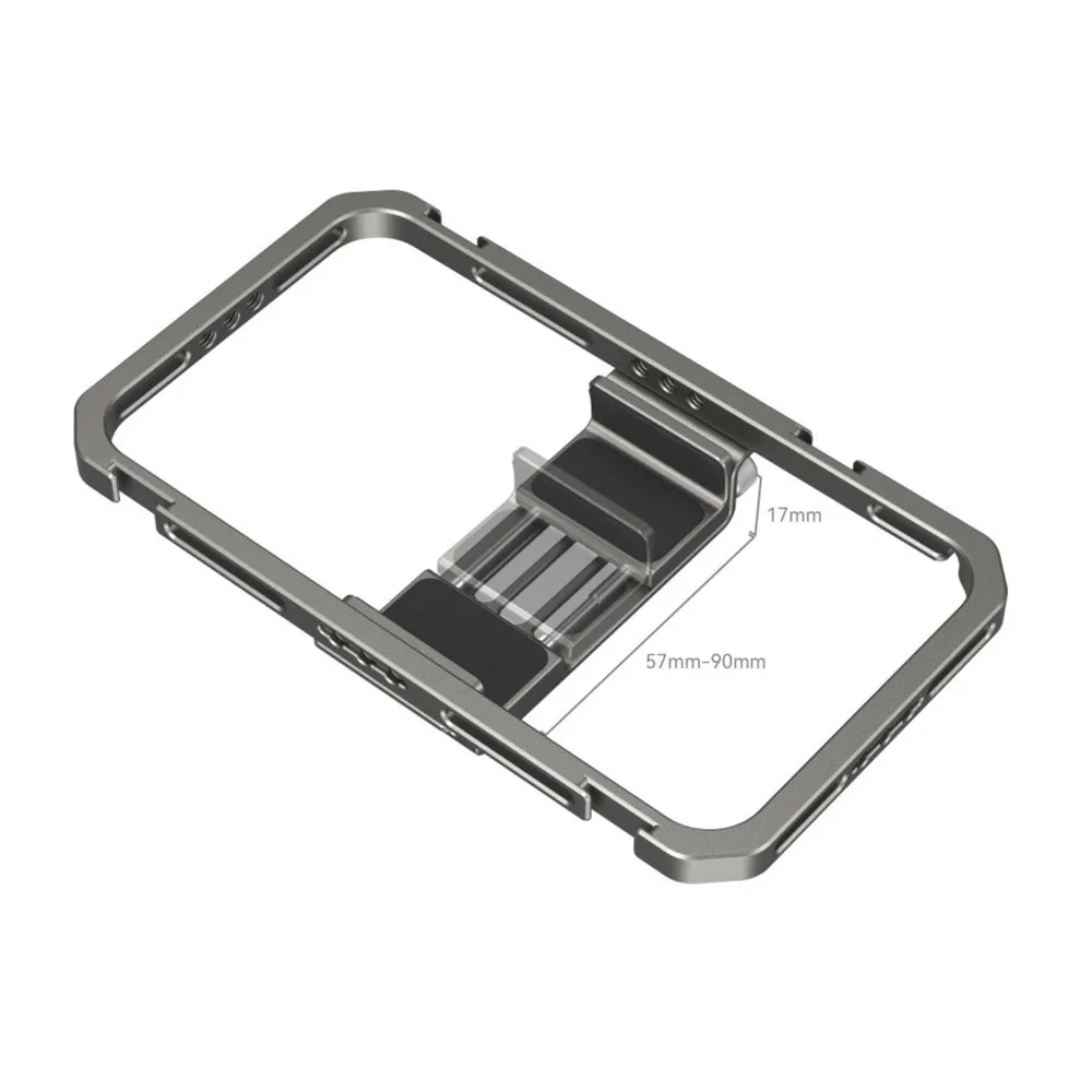 SmallRig Universal Mobile Phone Cage for iPhone & Other Smartphones (57-90mm Wide) with 1/4"-20 Threaded Holes & Cold Shoe Mounts for Handle Grips, Tripods, Microphones, Fill Lights,  Accessory Attachments & Vlogging Equipment | 2791B