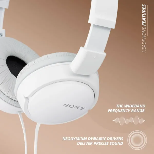 Sony MDR-ZX110 Headphones Foldable - White