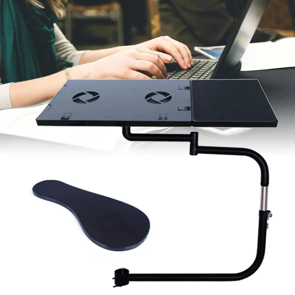 Stainless Steel Clamp Laptop Stand with Keyboard Support and Mouse Table
