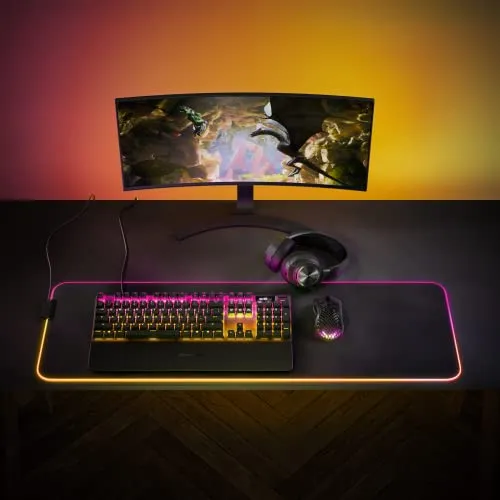 SteelSeries Apex Pro HyperMagnetic Gaming Keyboard — Adjustable Actuation — OLED Screen — RGB – USB Passthrough