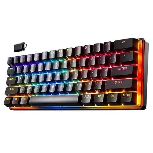 SteelSeries Apex Pro HyperMagnetic Gaming Keyboard — Adjustable Actuation — OLED Screen — RGB – USB Passthrough