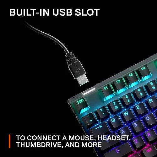 SteelSeries Apex Pro HyperMagnetic Gaming Keyboard — Adjustable Actuation — OLED Screen — RGB – USB Passthrough