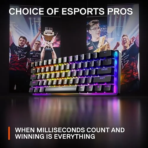 SteelSeries Apex Pro HyperMagnetic Gaming Keyboard — Adjustable Actuation — OLED Screen — RGB – USB Passthrough