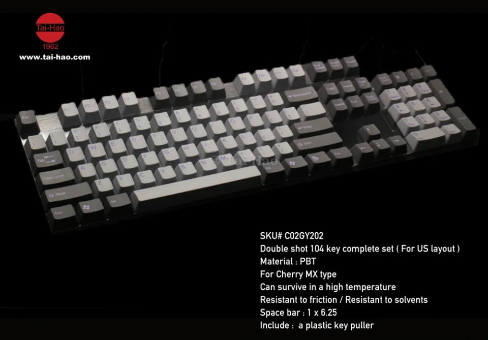 Tai-Hao Purple & Gray PBT Keycap Set