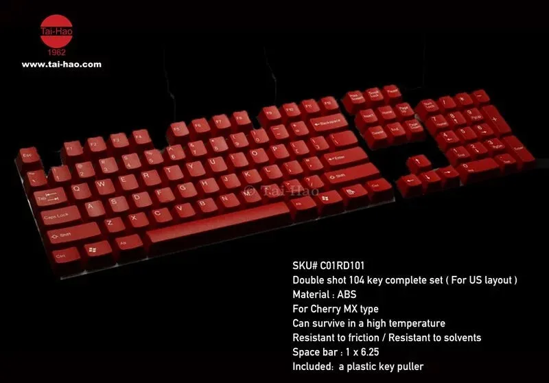 Tai-Hao Red ABS Keycap Set