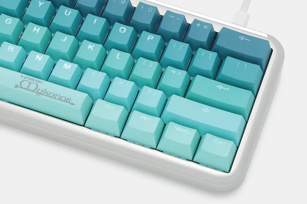 taihao Mykonos pbt double shot keycaps for diy gaming mechanical keyboard Backlit Caps oem profile light through ISO UK
