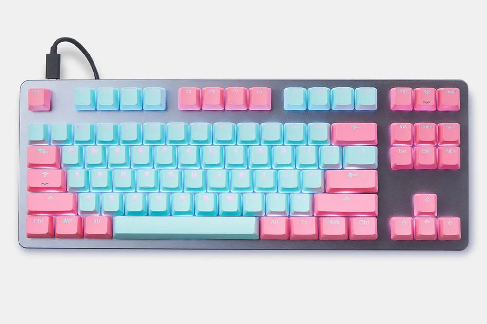 taihao pbt double shot  Backlit oem profile keycaps Miami Cyan Magenta
