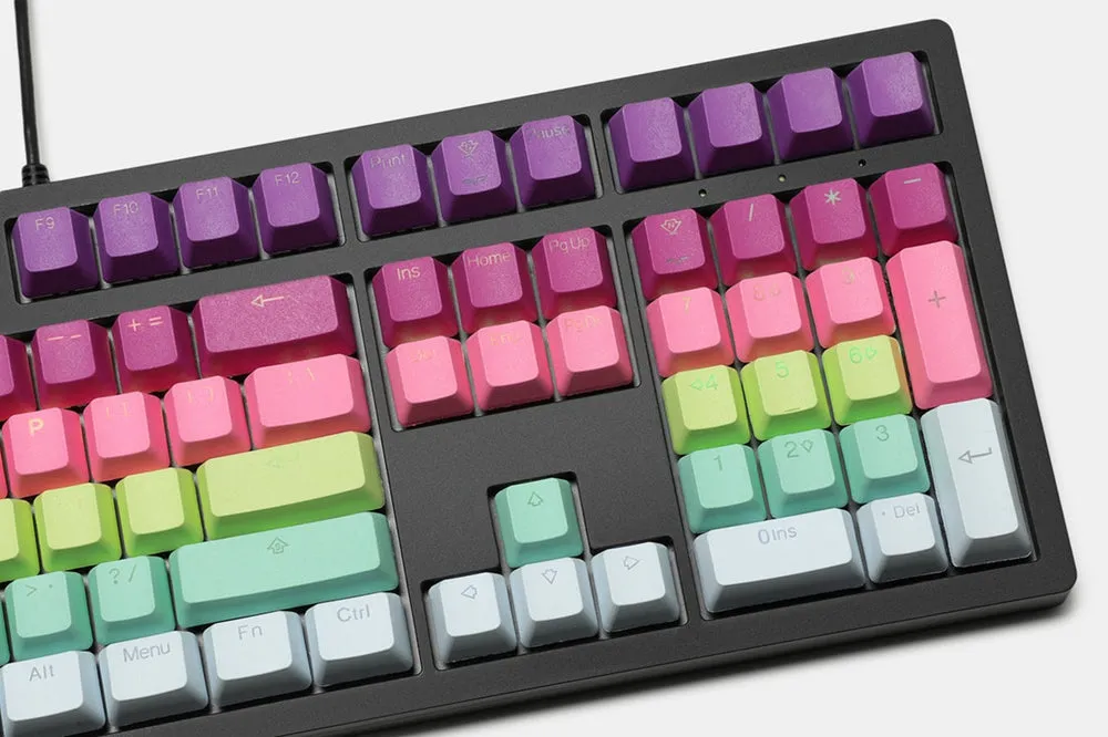 taihao pbt double shot keycaps Backlit Caps oem profile Rainbow Sherbet color