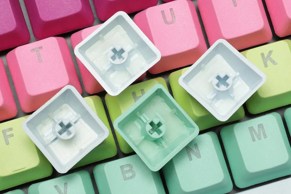taihao pbt double shot keycaps Backlit Caps oem profile Rainbow Sherbet color