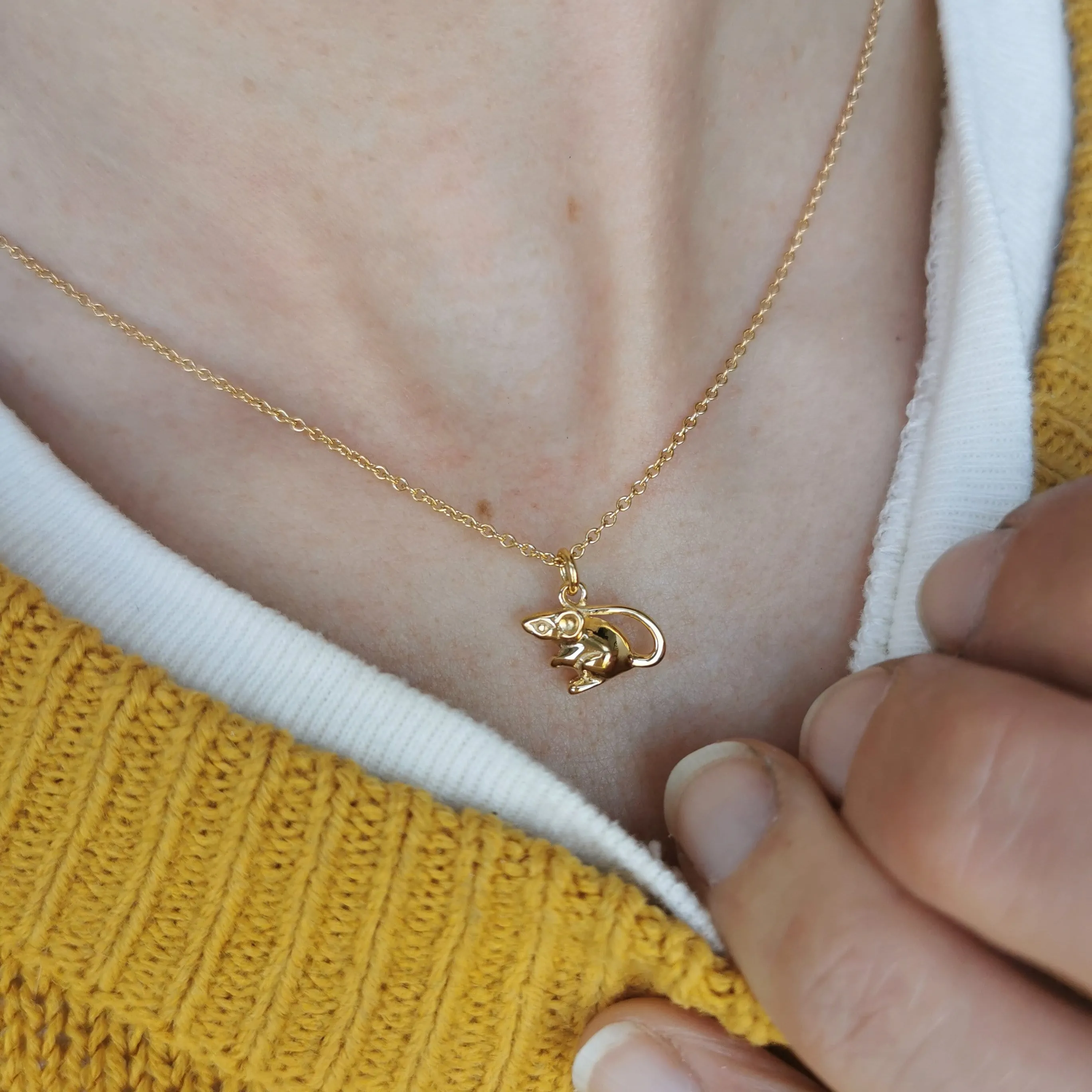 Tiny Mouse Necklace