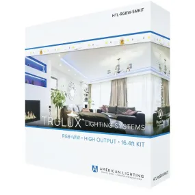 Trulux High Output LED Strip Light Kit with Remote control, 16.4Ft Reel with 24V DC Kit with Plug and Play Connection, RGB   3000K, 240 Lumens per Ft