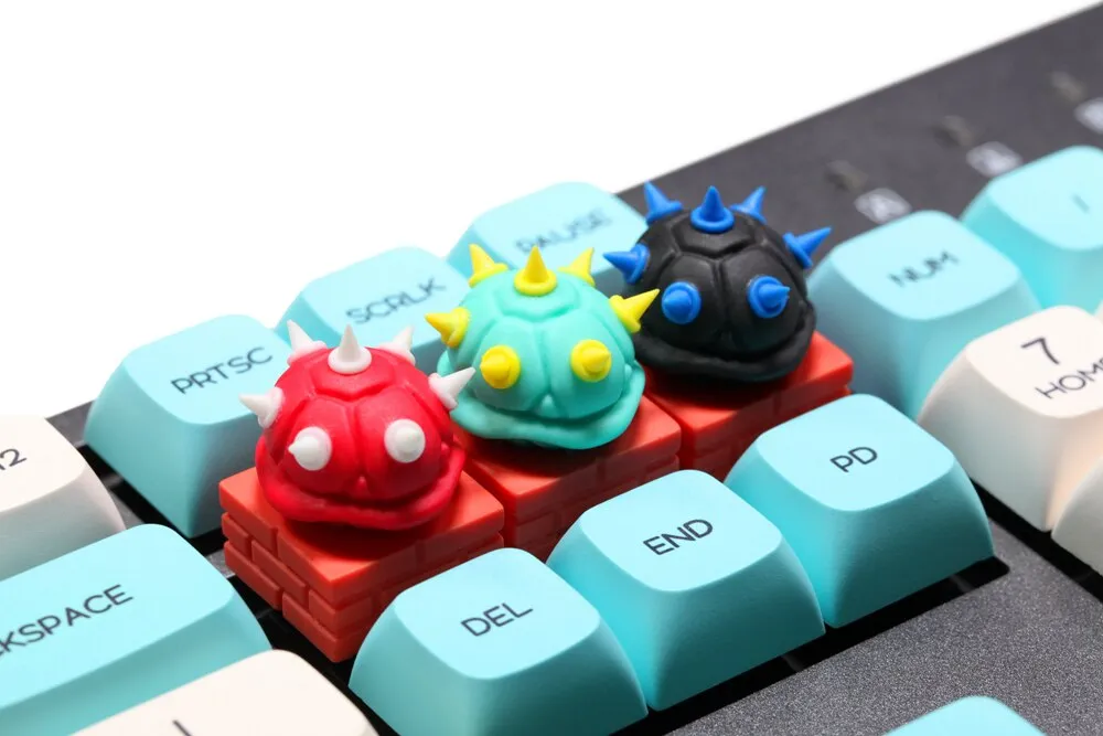 turtle with spikes Spiny handcraft Resin artisan keycaps for mx stem mechanical keyboards Yellow red green black blue White