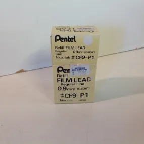 Vintage 1990's Pentel Mechanical Pencil NOS Refill Film Lead Regular Fine 0.9 mm #CF9-P1 Box of 12