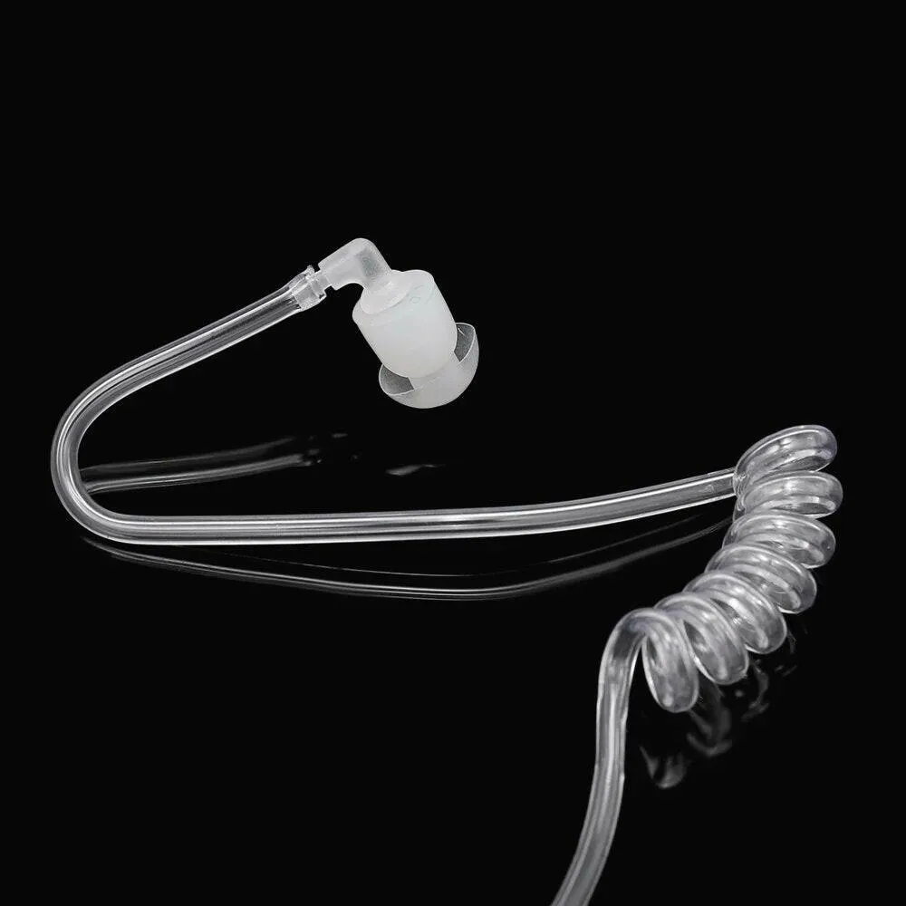 Walkie Talkie Headsets 2 Pin Covert Acoustic Tube Earpiece with Big Mic PTT for Motorola Two Way Radio Walkie Talkie M/K Plug
