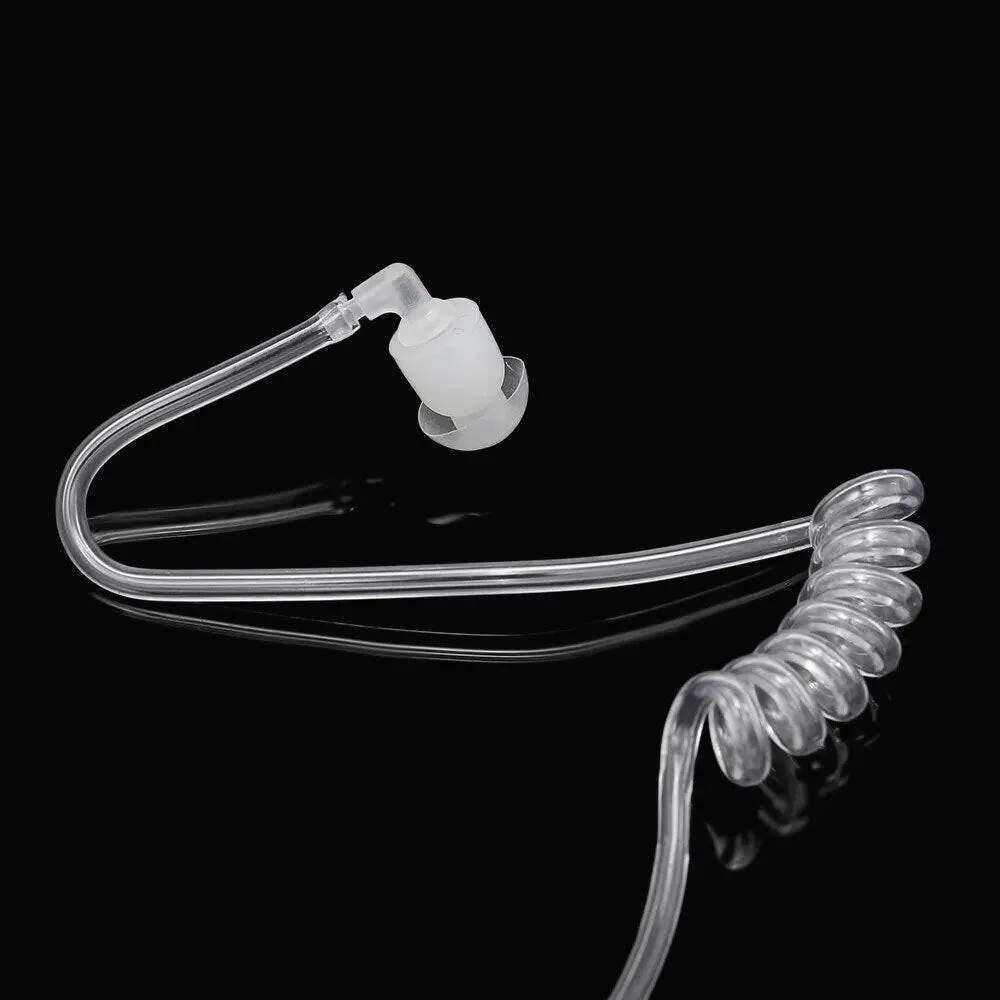 Walkie Talkie Headsets 2 Pin Covert Acoustic Tube Earpiece with Big Mic PTT for Motorola Two Way Radio Walkie Talkie M/K Plug