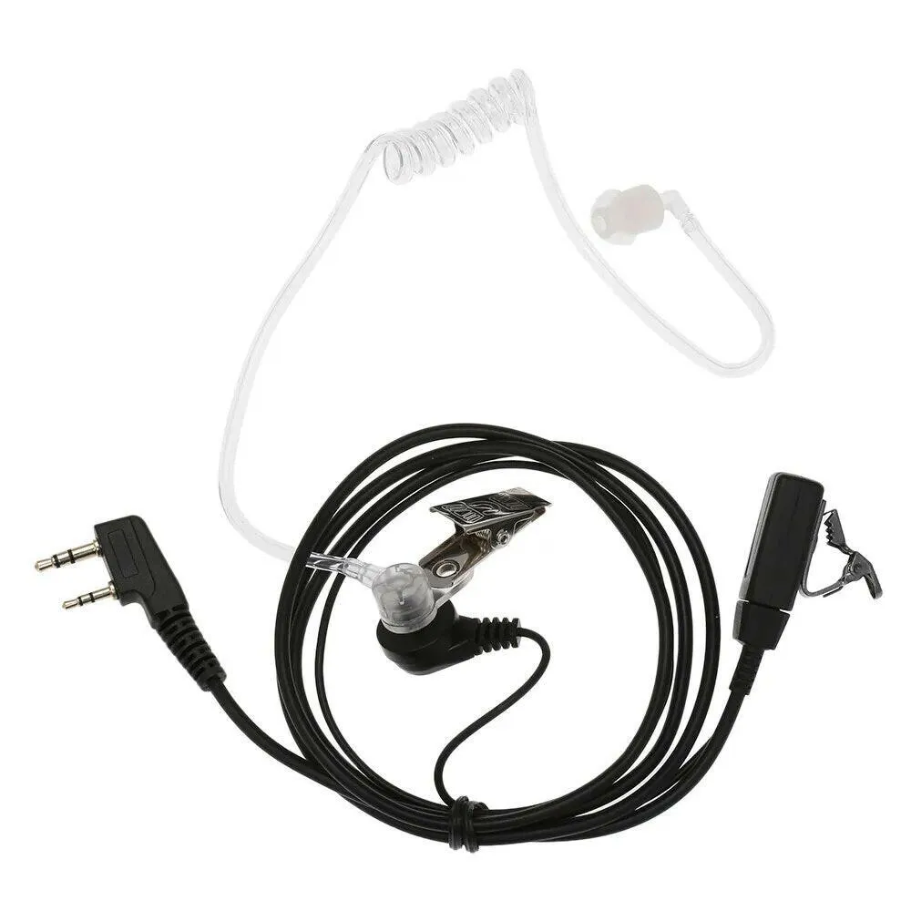 Walkie Talkie Headsets 2 Pin Covert Acoustic Tube Earpiece with Big Mic PTT for Motorola Two Way Radio Walkie Talkie M/K Plug