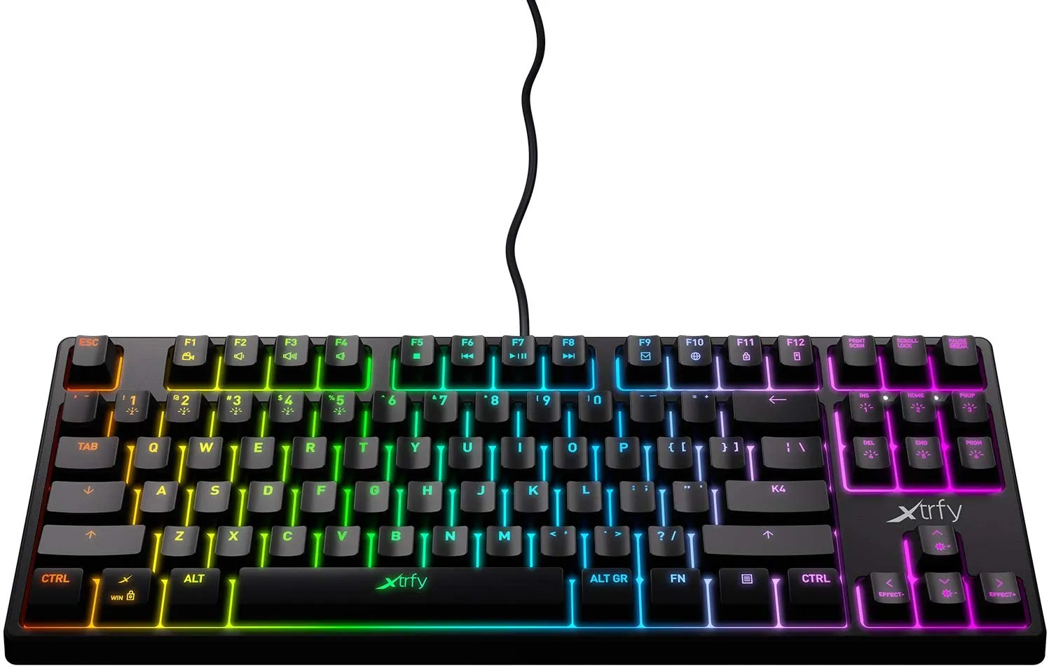 Xtrfy K4 RGB Tenkeyless, Compact Mechanical gaming keyboard with RGB, US (Black)