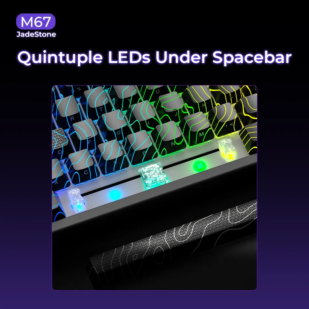 XVX M67 JadeStone Mechanical Keyboard With IMD-Tech Keycaps (Stellar White)