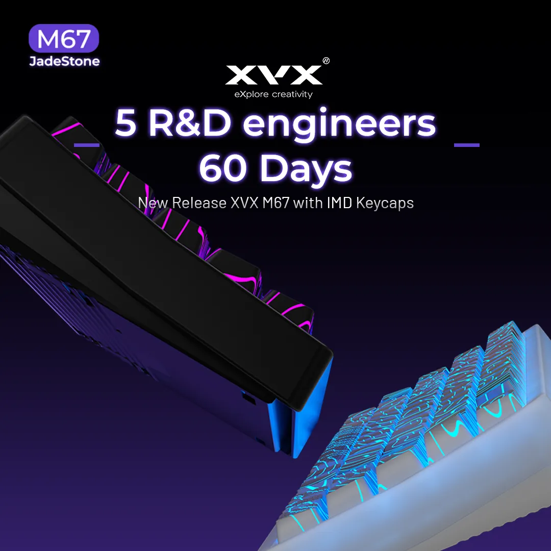 XVX M67 JadeStone Mechanical Keyboard With IMD-Tech Keycaps (Stellar White)