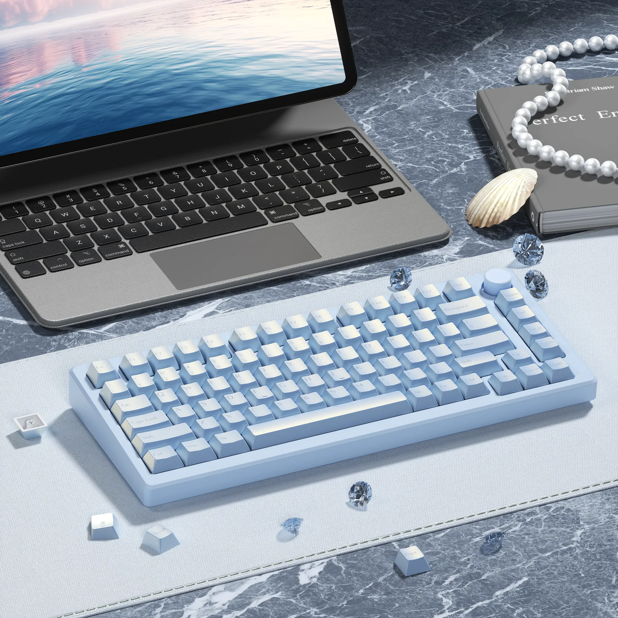 XVX  Pearlescent Magic Cherry Profile  5-sided Dye-Sub PBT Keycap Set (97-Key)