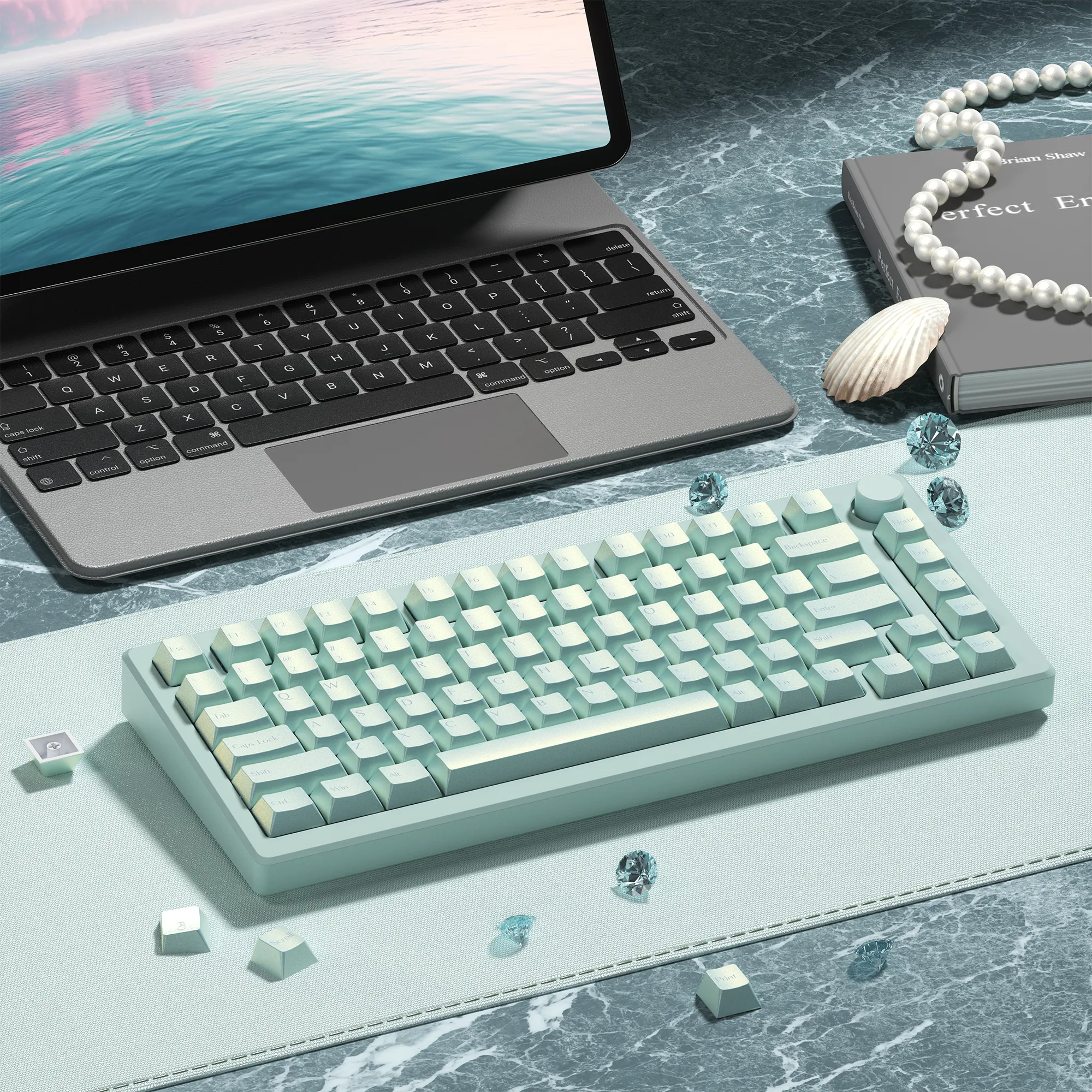 XVX  Pearlescent Magic Cherry Profile  5-sided Dye-Sub PBT Keycap Set (97-Key)