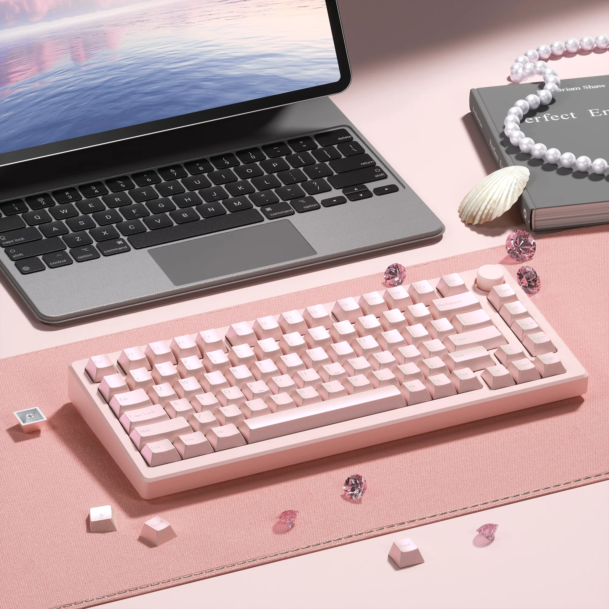 XVX  Pearlescent Magic Cherry Profile  5-sided Dye-Sub PBT Keycap Set (97-Key)